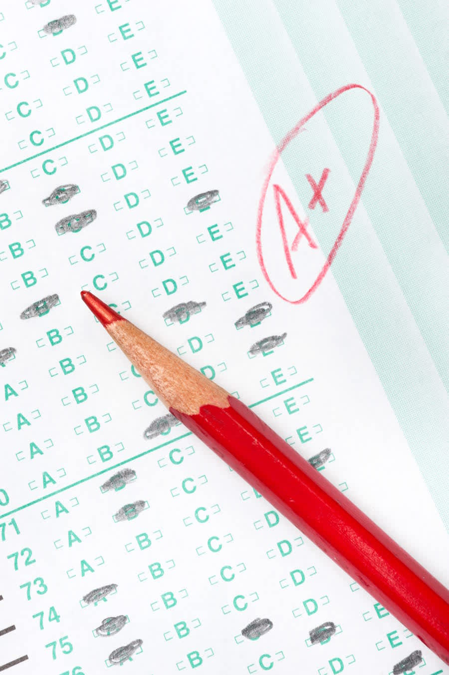 Graded test form Image of a graded assessment or quiz representing the concept of eLearning Quality with the QM Rubric and Instructional Design.
